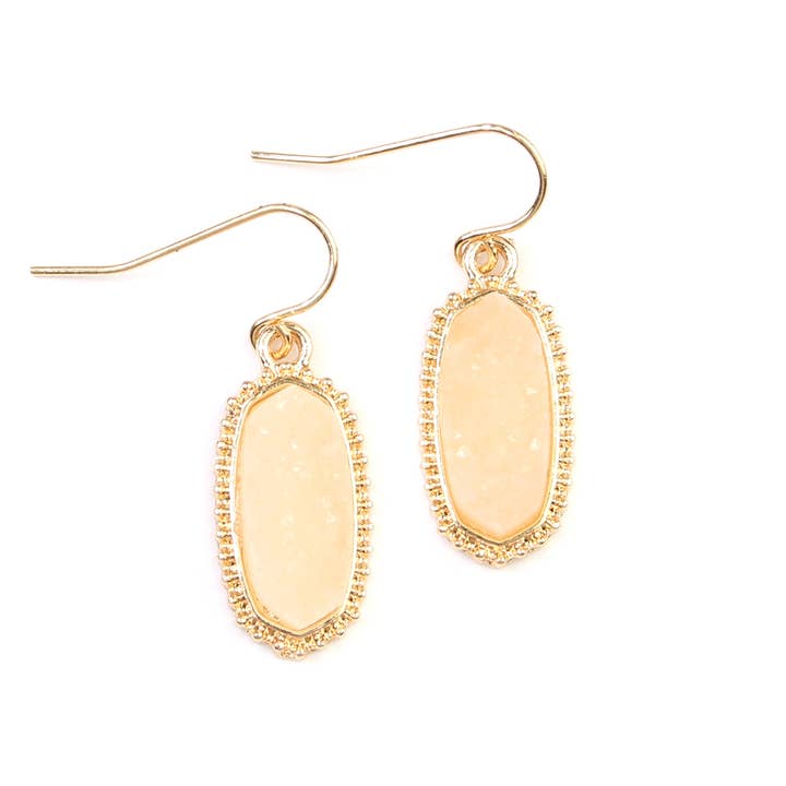 MYS Wholesale Inc - Wholesale Dangle Earrings - Stylish Druzy Stone Oval Fashion Jewelry Earrings