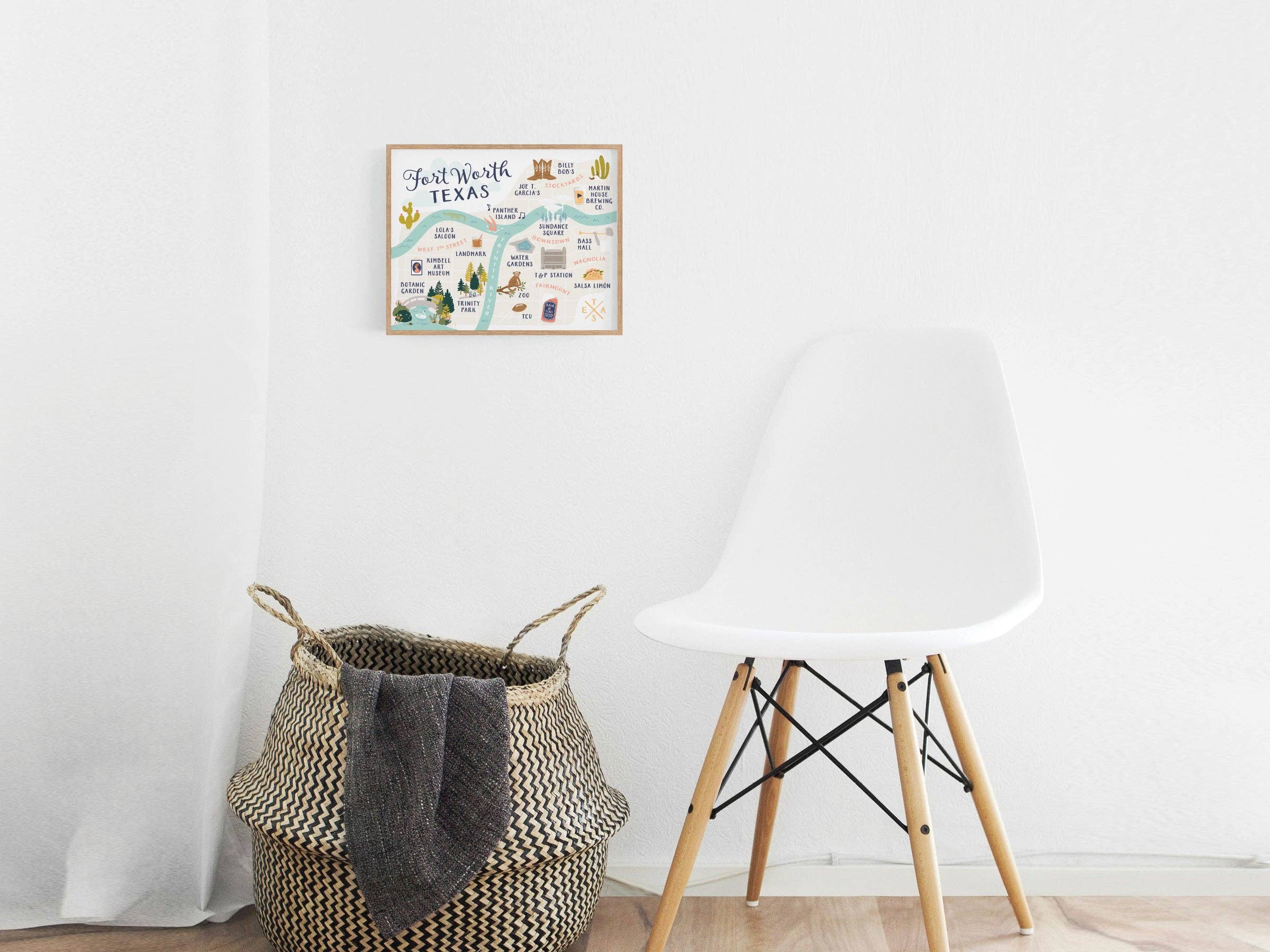 Easyhand Goods – formerly Onderkast - Wholesale Art Print - Fort Worth Map Art Print1