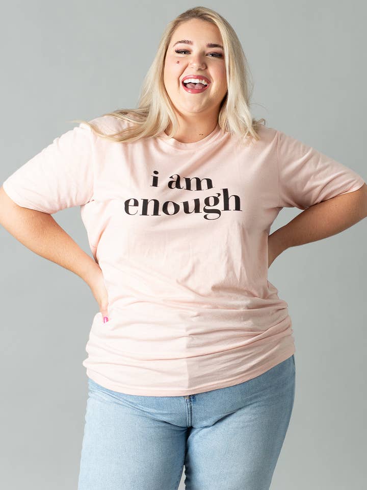 Teresa Collins Studio - Wholesale Screen printed t-shirt – Women′s - I Am Enough T-Shirt | Pink1
