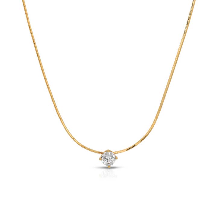 Collier avec pendentif en diamant et zircone cubique en argent sterling 925 pour la vente par Shop by Alix