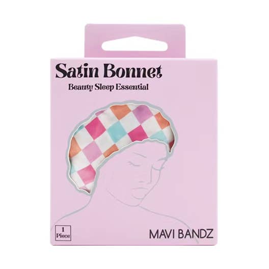 Karma Check Satin Hair Bonnet Sleep Anti Frizz Adjustable for wholesale by Mavi Bandz