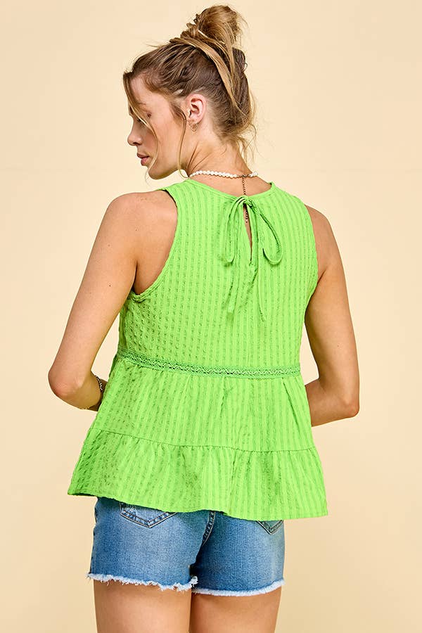 Heart & Hips - Wholesale Blouse - Women's - WK50480 - BABYDOLL TIER BUBLLE WOVEN TOP WITH TIE BACK9