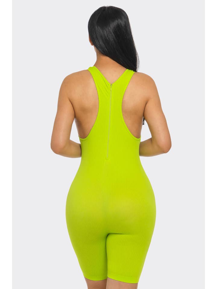 Lime All the Time - Vendita all'ingrosso Tutina - Donna - Tutina Bodycon Yoga Racerback con cerniera9