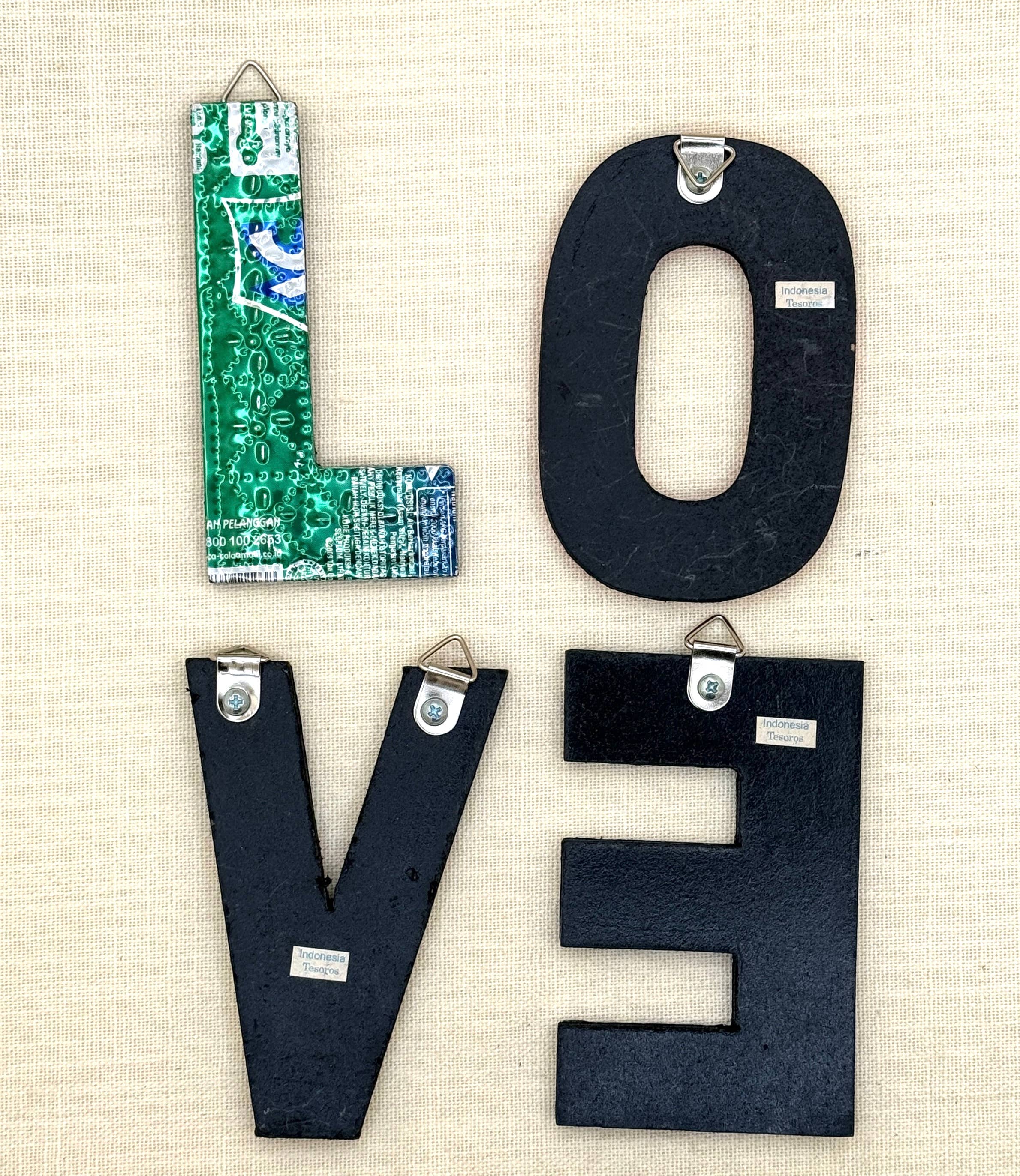 Tesoros Trading Company - Wholesale Wall Accent - LOVE Letters - Recycled Metal, Indonesia1