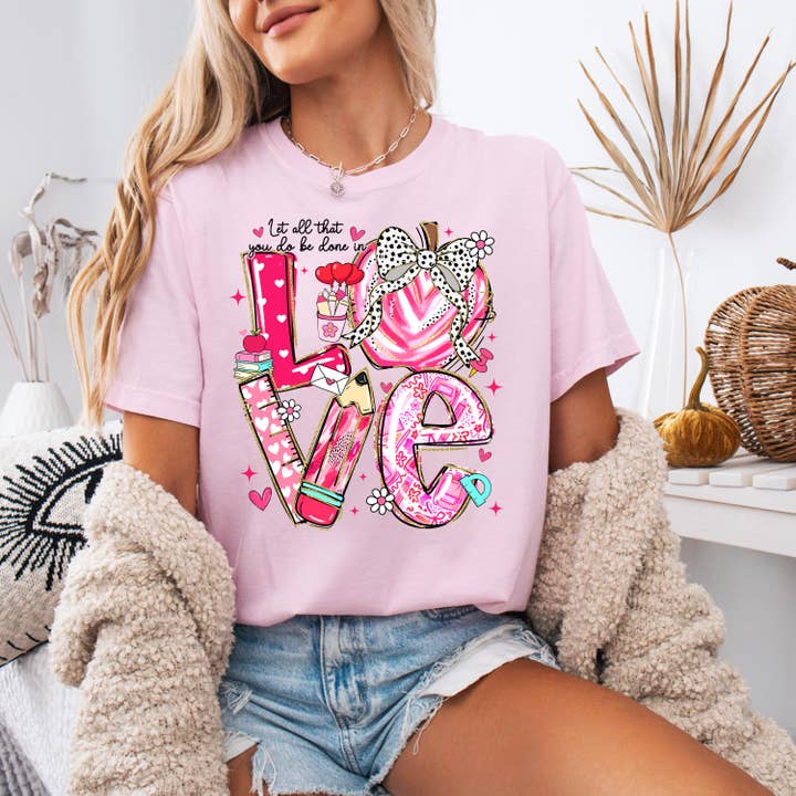 Maglietta di San Valentino per insegnanti, Maglione regalo di San Valentino coquette per la vendita all'ingrosso da parte di DLT Ecommerce