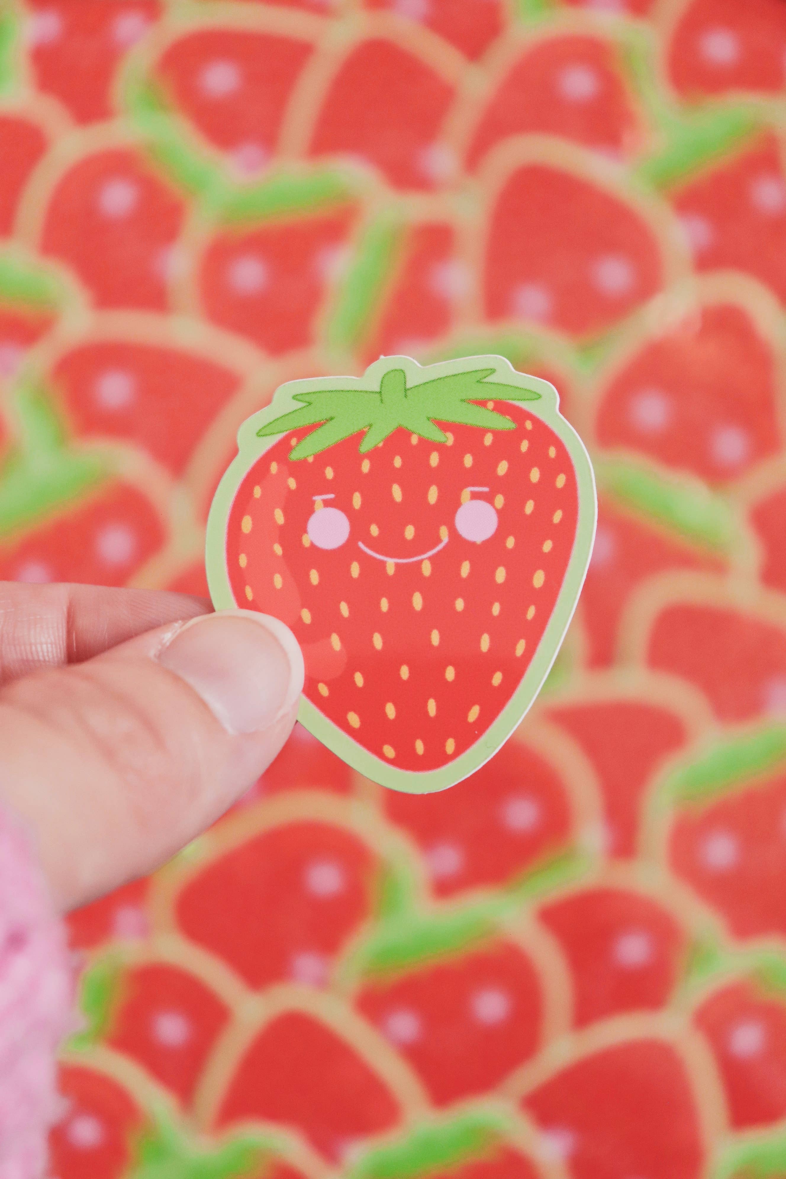 Day Dreamer Studios – wholesale Klistermärke – Little Strawberry | Glansig vattentät vinyl klistermärke6