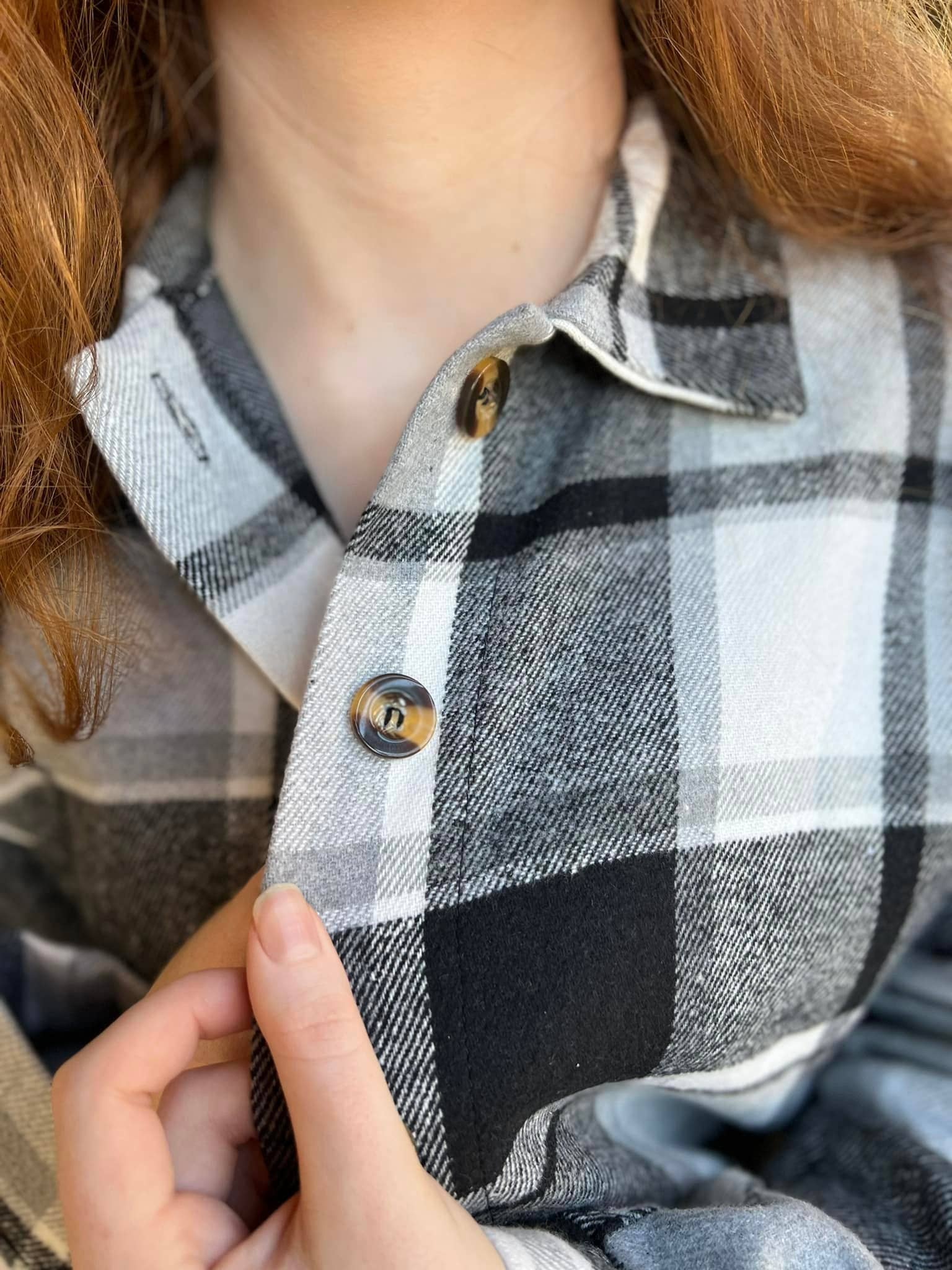 OBX Prep - Vente Veste-chemise – femme - Veste en flanelle à carreaux de marque OBX en noir et rose2