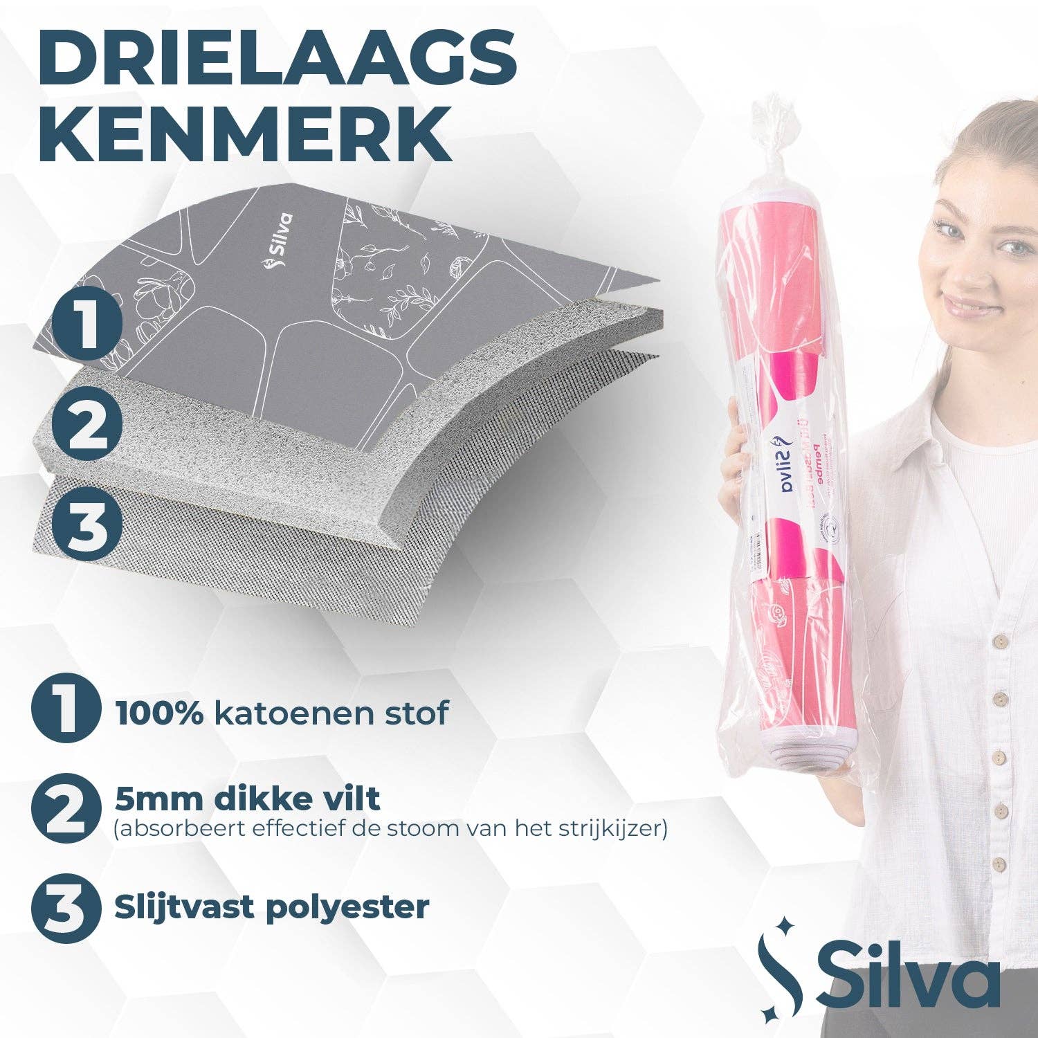 Mevsim Store - Wholesale Ironing board - Silva - Ironing Board Cover - Molton 5mm - Grey1