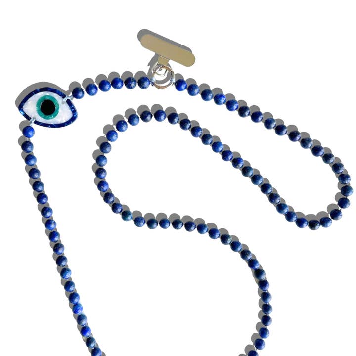 Hand-painted Evil Eye Gemstone Crossbody Phone Chain and other Purchase Wholesale cellphone accessories. Free Returns & Net 60 Terms on Faire trending on Faire.