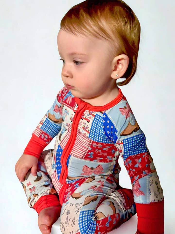 Brinley Jo’s Bamboo - Wholesale Jumpsuit - Baby - Star-Spangled Sweetheart Bamboo Romper5