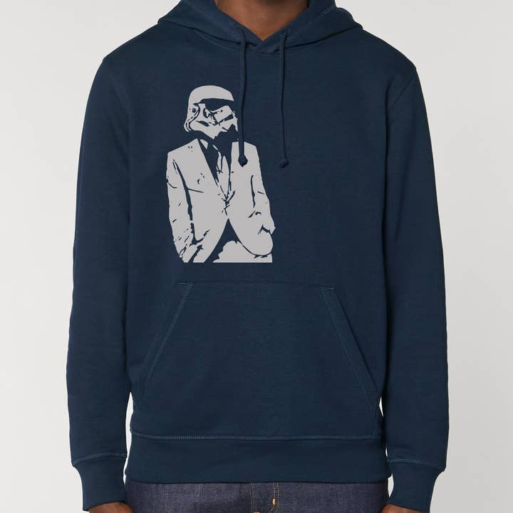 Felpa con cappuccio unisex Suited Trooper per la vendita all'ingrosso da parte di Meeplings | Handmade in Berlin
