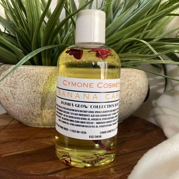 Banana Cabana Body Oil 8oz for wholesale by Cymone Cosmetyx