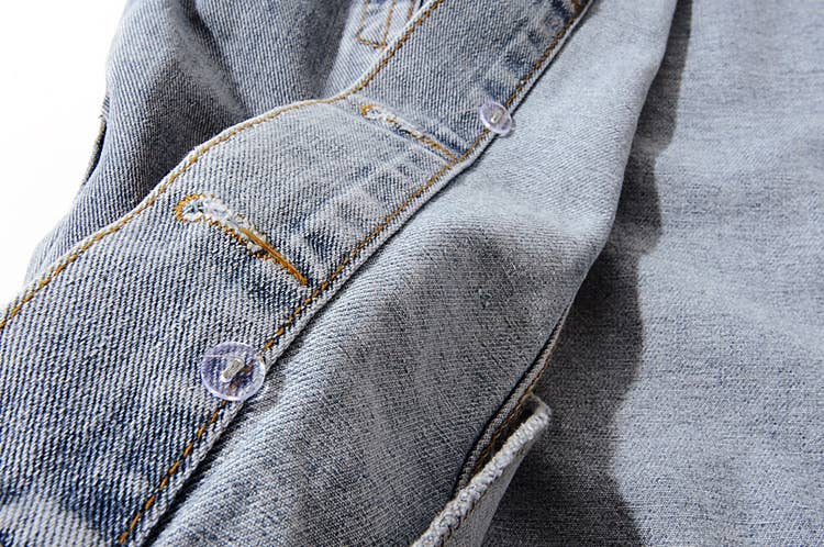 Blå JK123Y Denimjacka med avtagbart foder och krage i päls för wholesale på Faire15