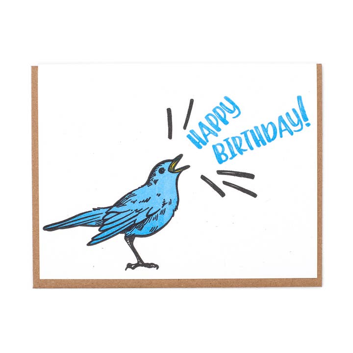 Birdie Geburtstags-Grußkarte für den Großhandel von Lady Pilot Letterpress