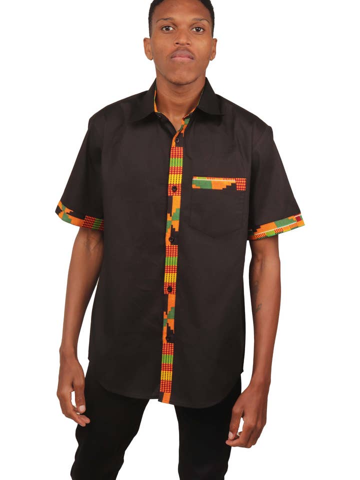Satsuma Wholesale - Vente Chemise à col boutonné – homme - Chemise africaine à manches courtes pour homme1