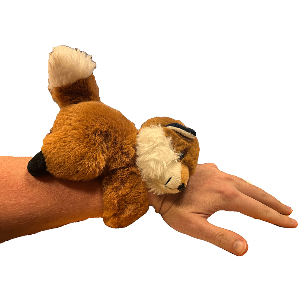 Texas Toy Distribution - Wholesale Stuffed/Plush Toy - Kids & Baby - Brown Fox Soft Stuffed Animal Plush with Slap Bracelet1