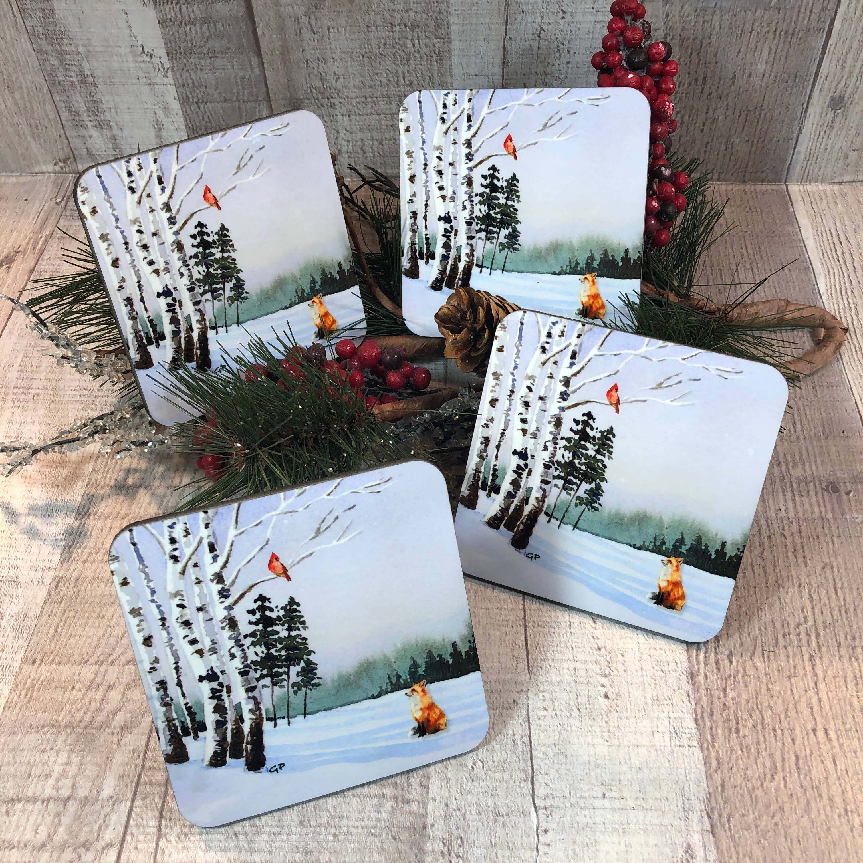 GP Originals - Vente Sous-verre - Ensemble de 4 dessous de verre en panneau dur They became friends1