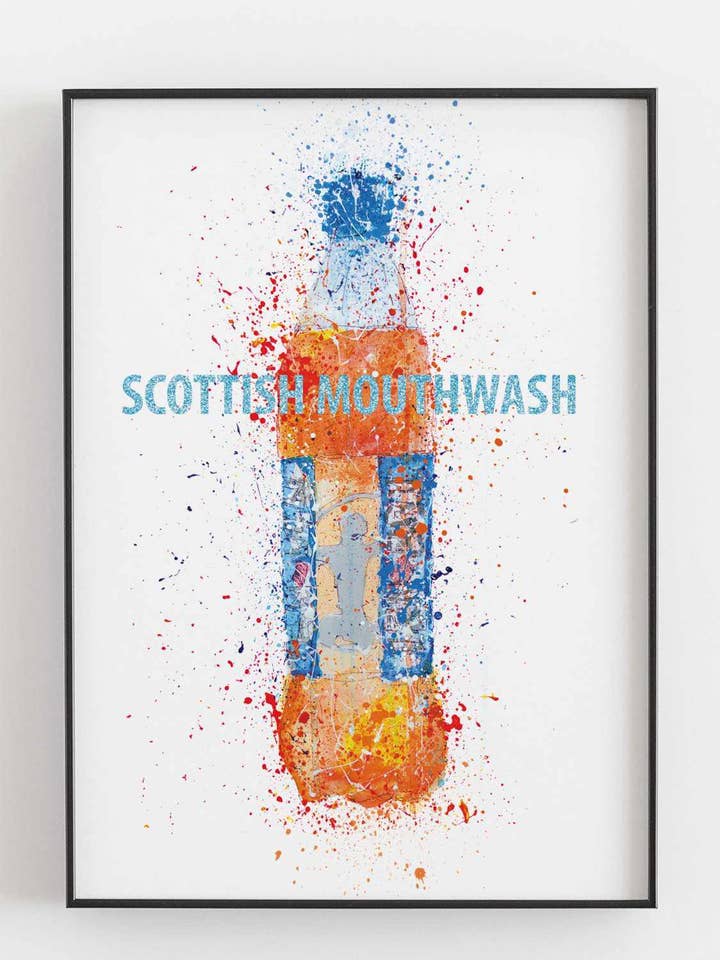 Soda Pop Fles Muurkunstprint 'Scottish Mouthwash' voor wholesale door We Love Prints