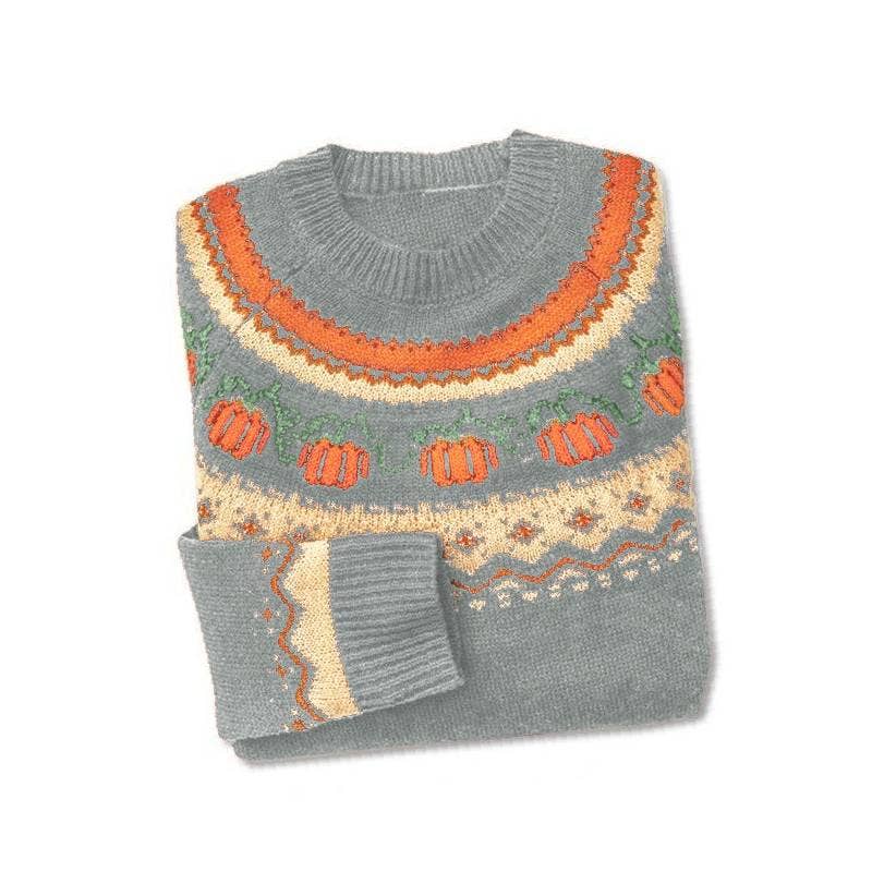 Rosa Clothing - Wholesale Knit Sweater - Women's - Western Vintage Halloween Pumpkin Sweater8
