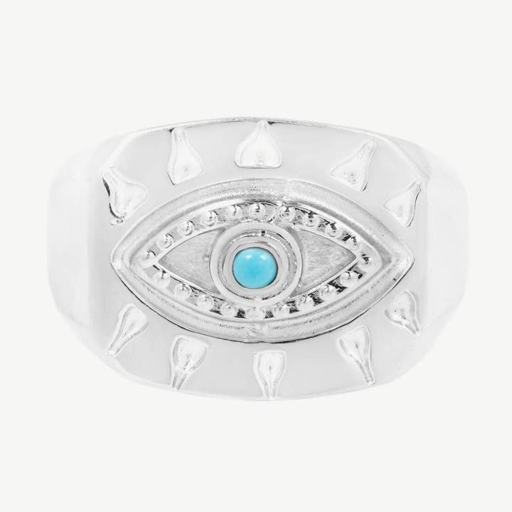 Signe Lone Eye en turquoise/argent pour la vente par Studio Grun