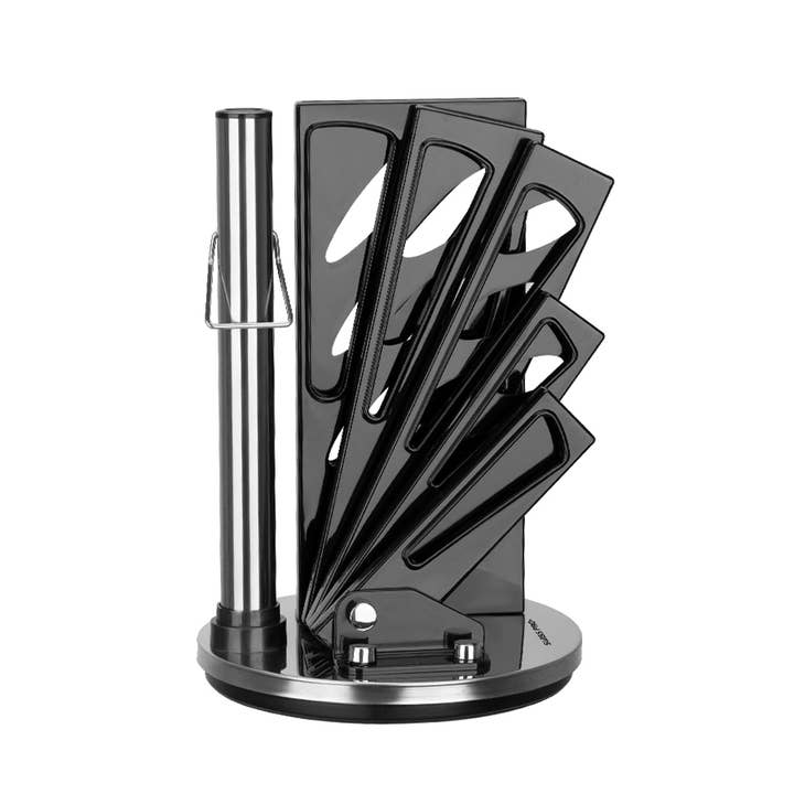 Swiss Pro+ - Venta al por mayor Juego de cuchillos - Juego de cuchillos de cocina 8 piezas con soporte negro