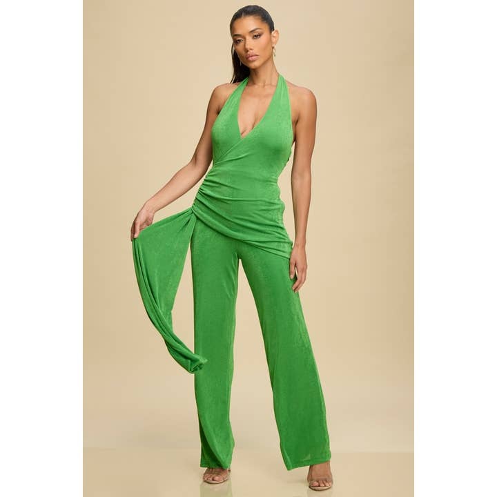 HALTER SLINKY JERSEY JUMPSUIT for wholesale by Luxxel