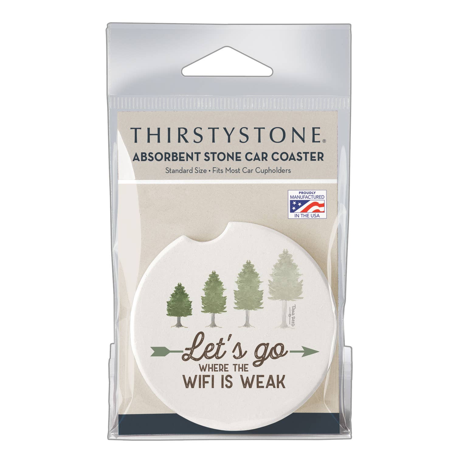 Conimar Promotions - Wholesale Coasters - "Weak WIFI" 1 Pack Absorbent Stone Car Coaster     3