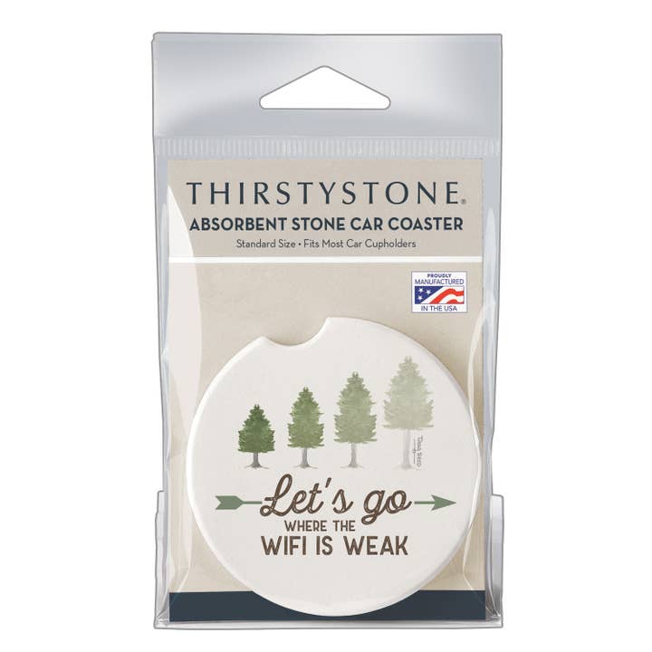 Conimar Promotions - Wholesale Coasters - "Weak WIFI" 1 Pack Absorbent Stone Car Coaster 3