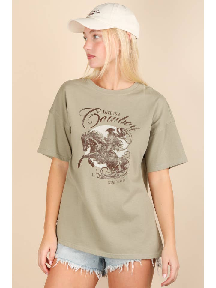 VERY J - Wholesale Knit Top - Women's - NT12203-Oversized Cowboy Graphic Screen Print Knit Top15