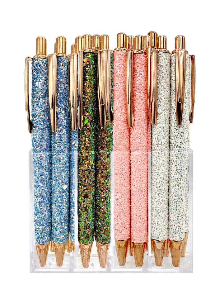 CHUNKY GLITTER PEN DISPLAY OF 24 for wholesale by SNIFTY