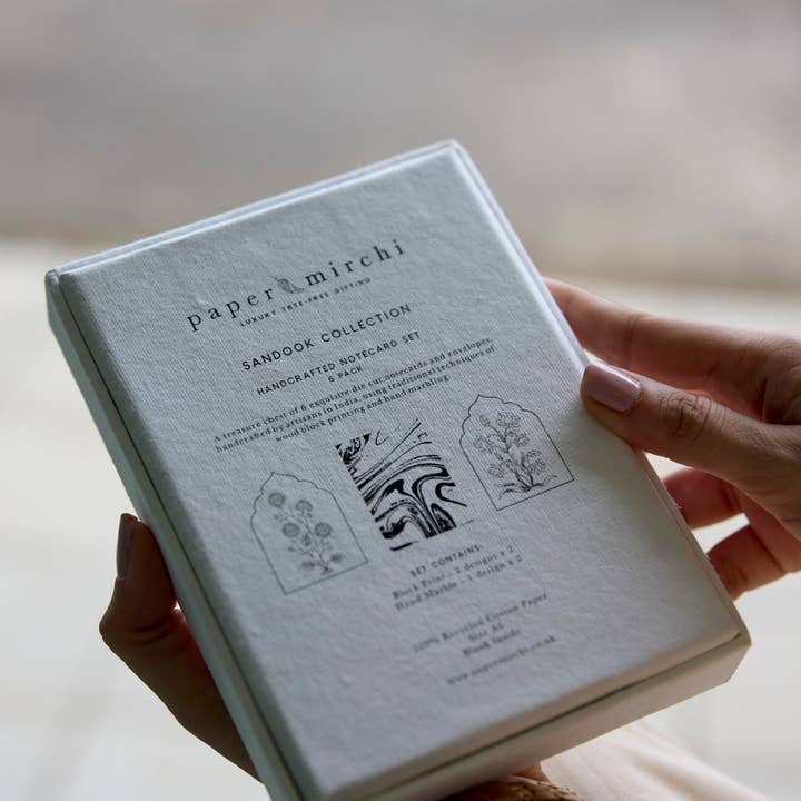 Paper Mirchi – wholesale Stationery/notecard set – Boxed Artisan Notecard Set - Sandook Quartz5