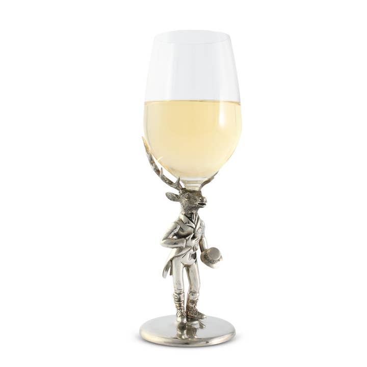 Gentleman Elk Wine Glass for wholesale by Vagabond House