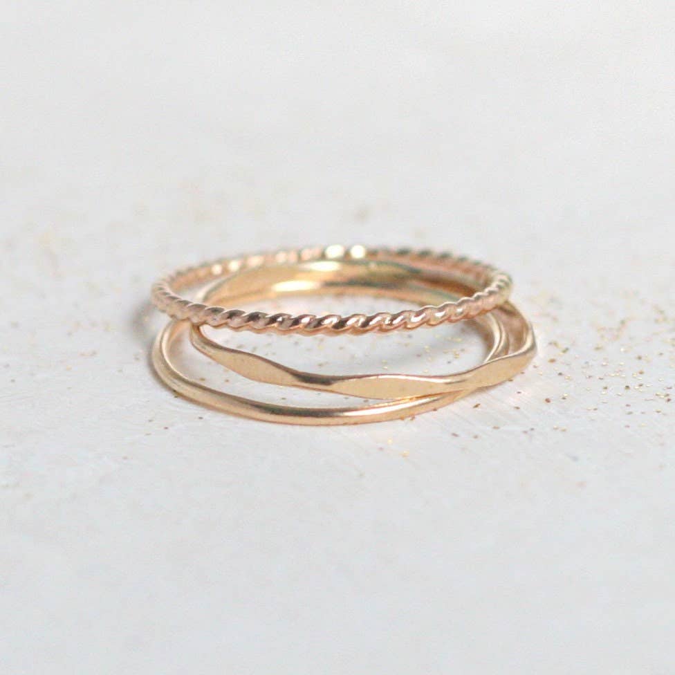 14k Rose Gold Feather ring solid Gold stacking midi gypsy boho jewelry 