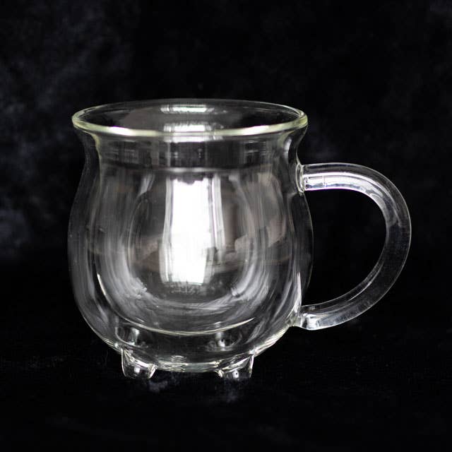 Something Different Wholesale - Wholesale Coffee Mug - Clear Double Walled Glass Cauldron Mug