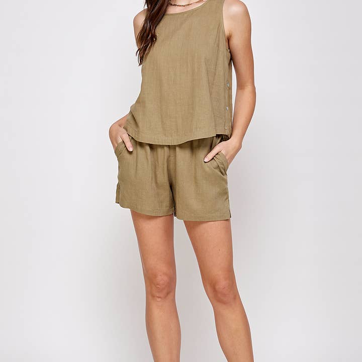 LINEN BLEND SHORTS for wholesale by FUN2FUN