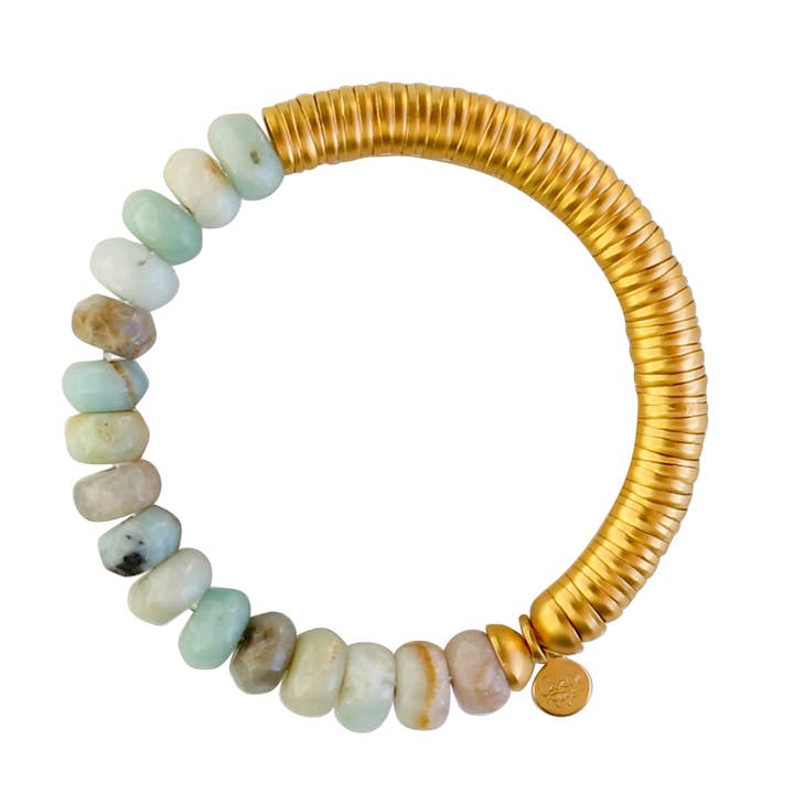 Evra Bracelet in Gold with Stones in Peruvian Opal for wholesale by Catherine Page Jewelry