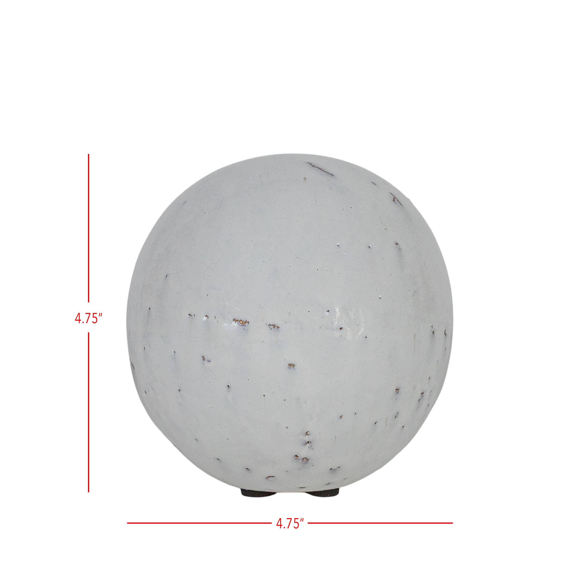 Foreside Home & Garden - Wholesale Decorative Tabletop Object - SALE - Jaylon Rustic White Terracotta Deco Ball3