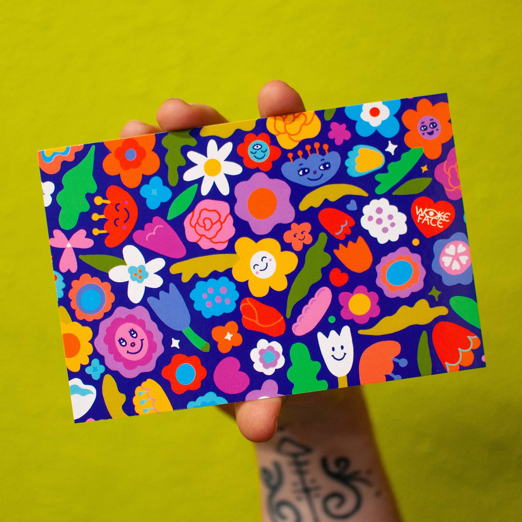 Wokeface – wholesale Postcard – Postcard - Flower Friends1