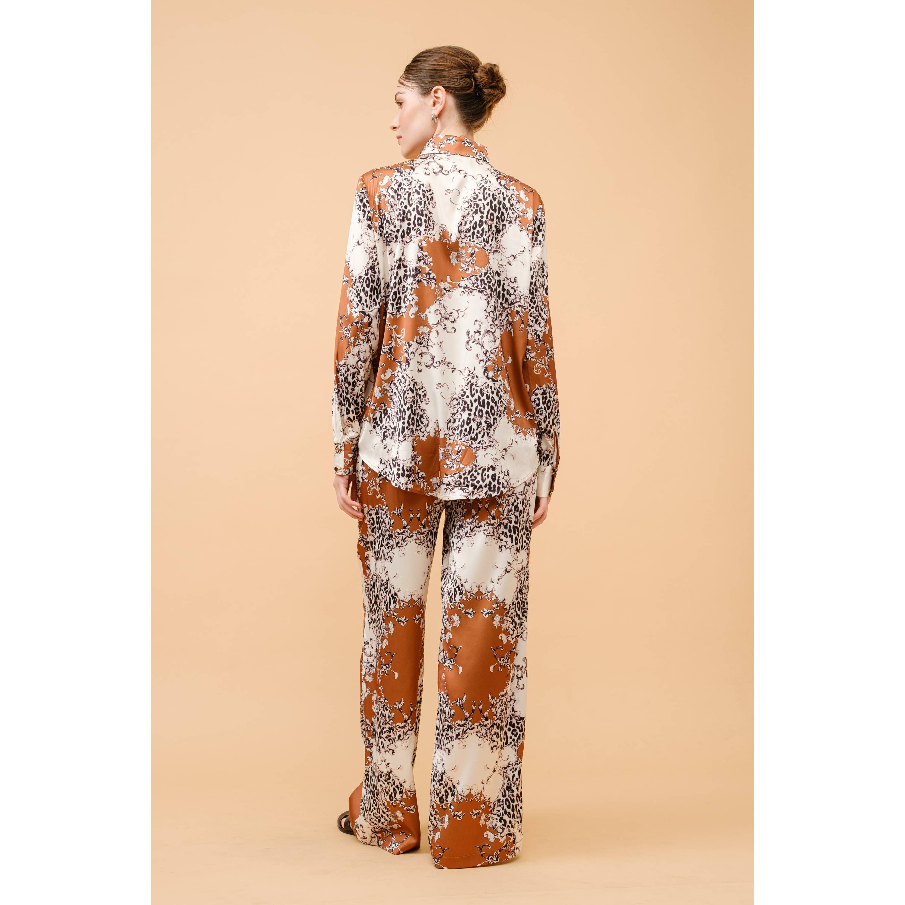 INA - Wholesale Pants - Women's - High Waist Animal Print Wide Pants2