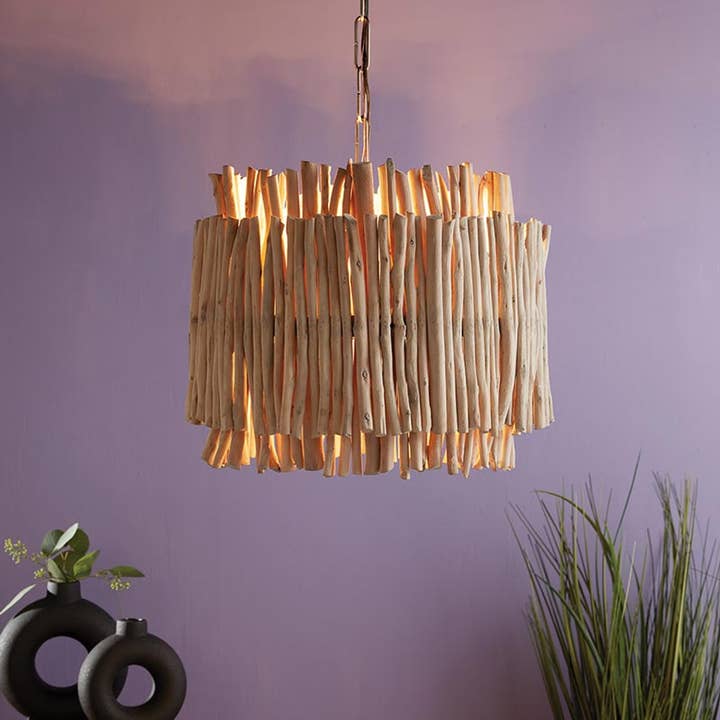 47th & Main (Creative Brands) - Wholesale Chandelier/Hanging Light - Antique Wood Pendant Light1