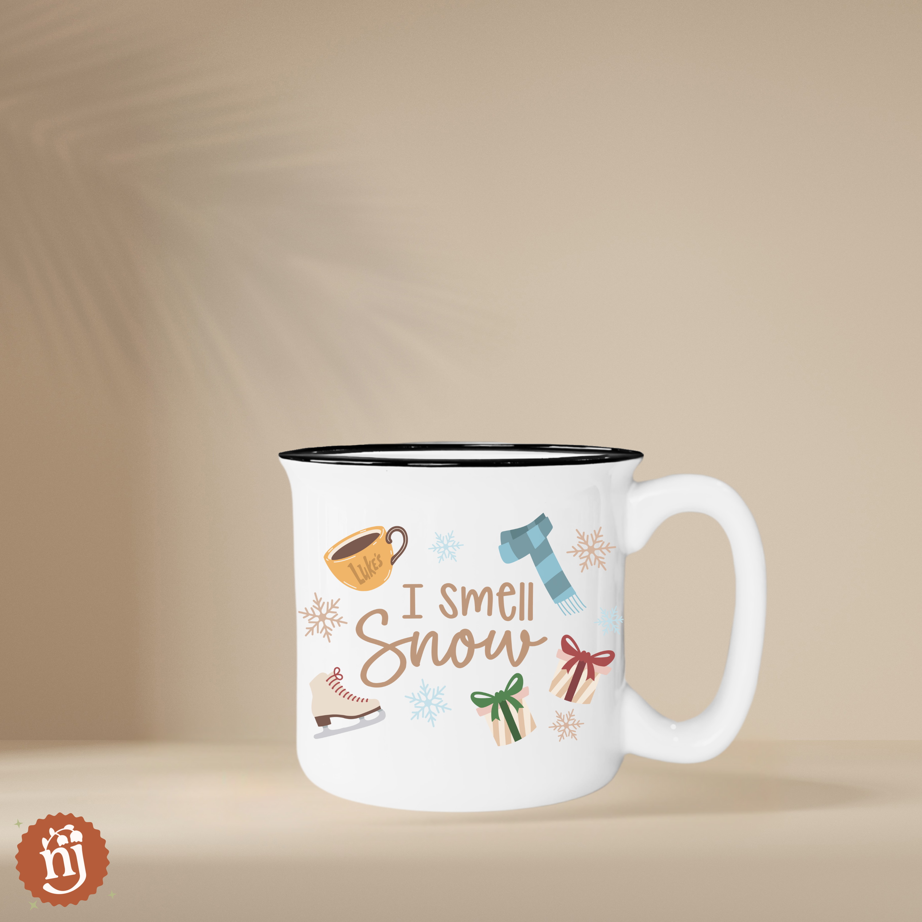 Nearly June Design Co - Wholesale Coffee Mug - Gilmore Girls I Smell Snow Campfire Mug2