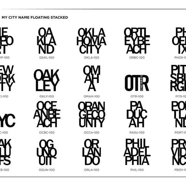 Grainwell - Wholesale Wall Accent - City Name Floating Stacked7