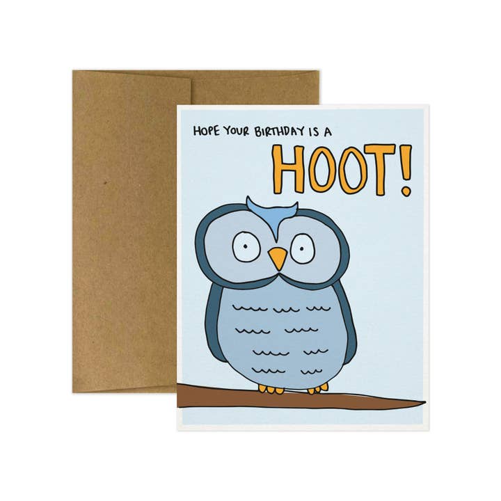 Tiny Gang Designs - Wholesale Birthday Card - Hope Your Birthday Is a Hoot! Birthday Card. Owl Card.