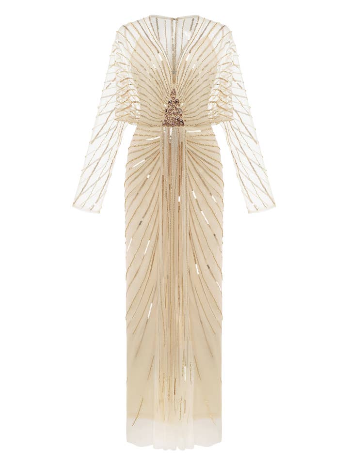 BABEYOND - Wholesale Gown - Women's - Zouzou Crystal-Encrusted Evening Gown7