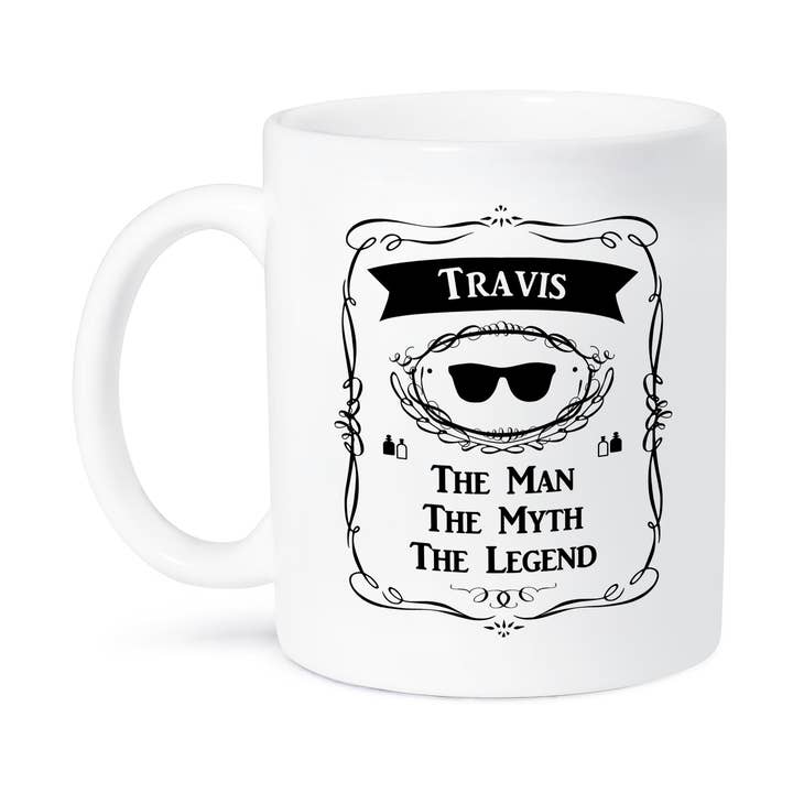 3dRose, Travis - Mannen Myten Legenden - personligt namn personligt anpassad present, Mugg för wholesale av 3dRose