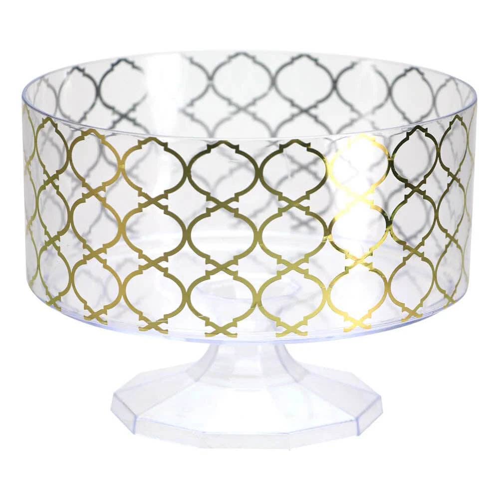 EcoQuality - Wholesale Serve Bowl - 40 oz. Trifle Bowl with Gold Lattice | Elegant Dessert Serving Bowl0