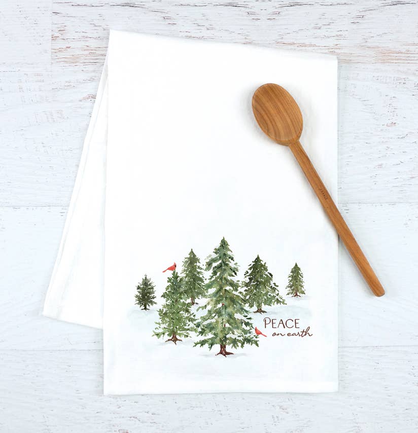 GINA B DESIGNS - Wholesale Tea Towel - Holiday Tea Towel -  Winter Trees1