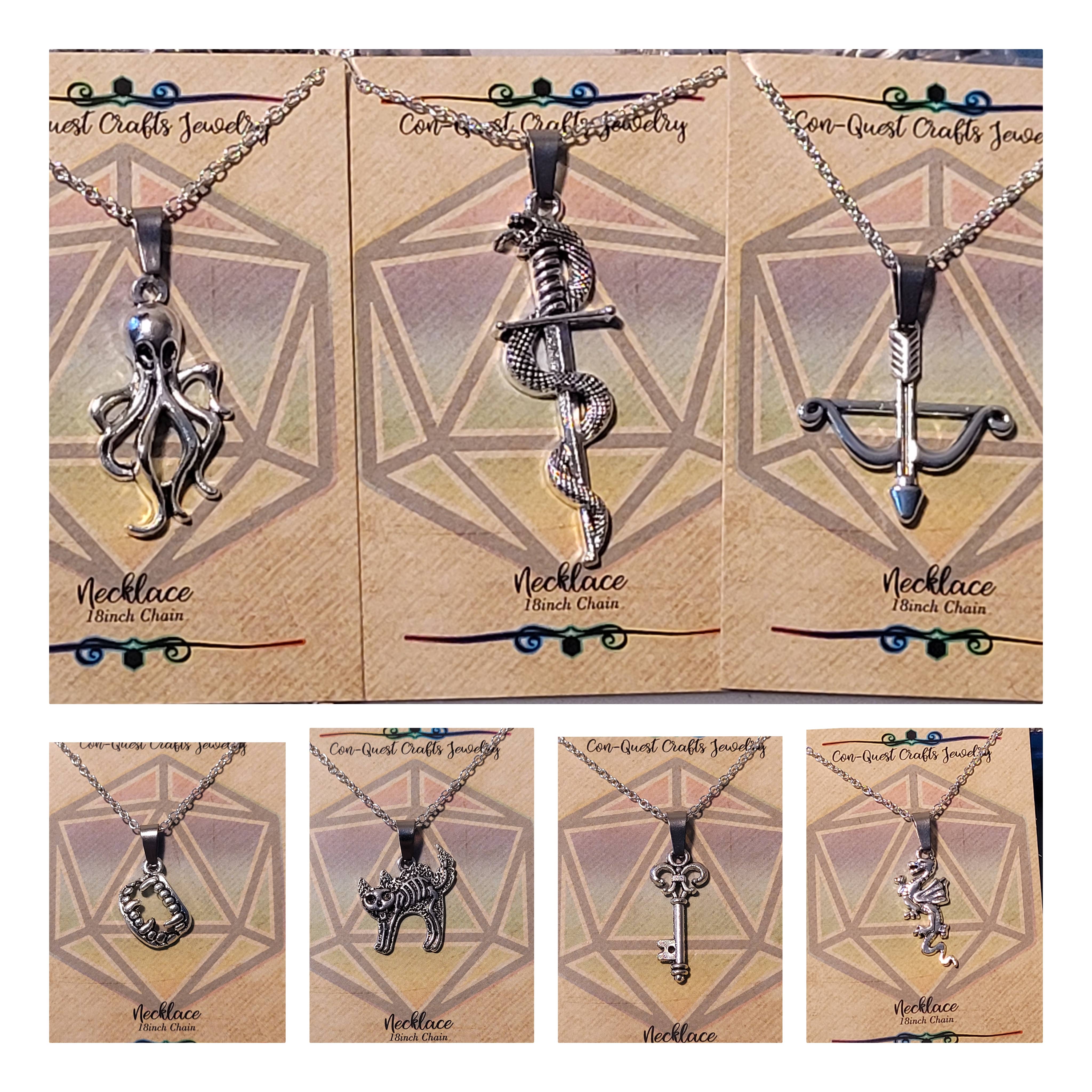 Con-Quest Crafts - Vente Boucles d'oreilles pendantes - Boucles d’oreilles et colliers à thème fantasy, gothique, RPG et gaming24