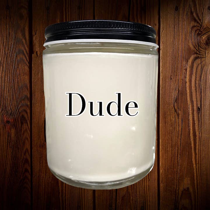 Soyme Gifts - Wholesale Jar/Filled Candle - Dude Hand-Poured Soy Wax Jar Candle