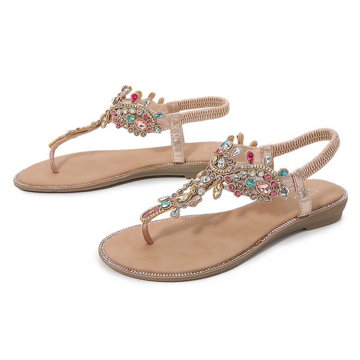 KHAKI NEW COLOR DIAMOND BEACH ROUND TOE FLAT SHOES_CWSHS0650 for wholesale on Faire4